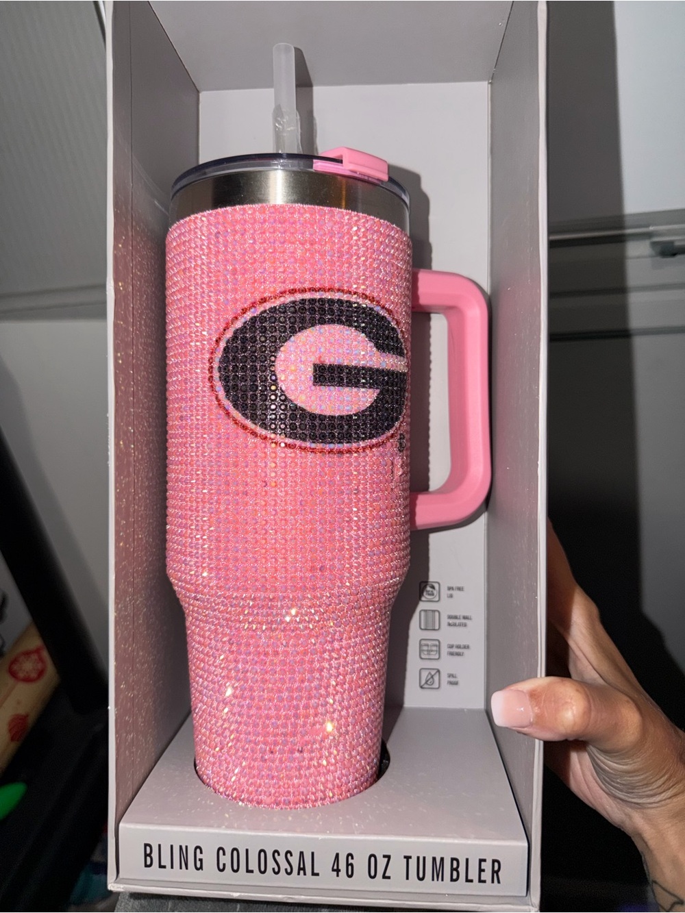 Pink Bling Colossal 46 oz Tumbler with Georgia G Logo